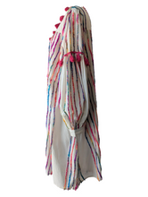 Chantik Multicolor and Pink Tassel Trim Dress