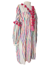 Chantik Multicolor and Pink Tassel Trim Dress
