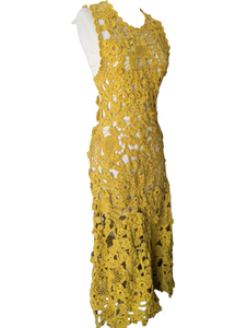 Ulla Johnson Yellow Crochet Yael Dress