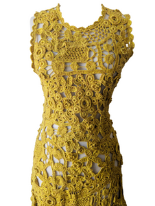 Ulla Johnson Yellow Crochet Yael Dress