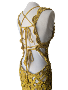 Ulla Johnson Yellow Crochet Yael Dress