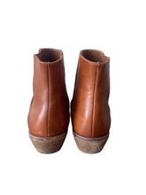 The Great Cognac Brown Woven Booties