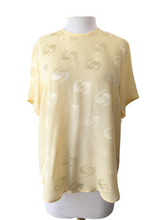Louis Feraud Yellow Dolphin Jacquard Silk Top