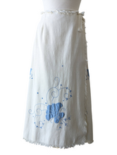Upcycled Embroidered Tablecloth Wrap Skirt