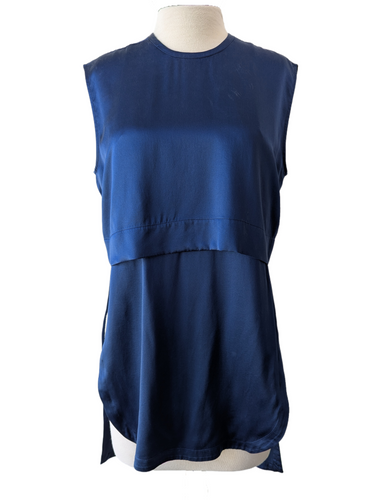 Helmut Lang Teal Blue Silk Top As-Is