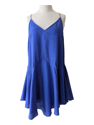 Zimmerman Royal Blue Silk Spaghetti Strap Mini Dress