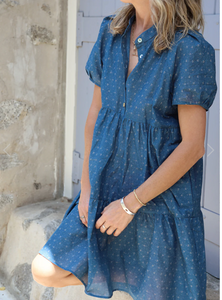 Pietsie Oaxaca Dress - Indigo Calico