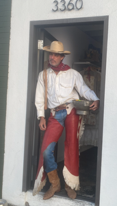 Vintage Red and White Fringe Leather Chaps