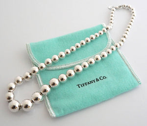 Tiffany & Co. Hardwear Silver Graduated Ball Beaded 16" Necklace