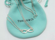Tiffany & Co. 925 Infinity Silver Double Chain Necklace