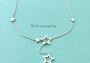 Tiffany & Co. Silver Star Lariat 18" Chain Necklace