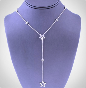 Tiffany & Co. Silver Star Lariat 18" Chain Necklace