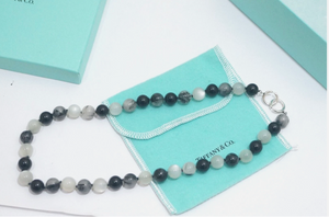 Tiffany & Co. Silver Paloma Picasso Onyx Moonstone & Quartz Necklace 18"