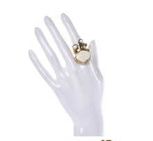 Yves Saint Laurent Arty Ring with White Enamel