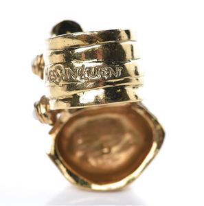 Yves Saint Laurent Arty Ring with White Enamel
