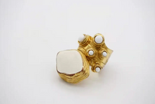 Yves Saint Laurent Arty Ring with White Enamel
