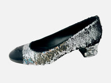 Chanel 2021 Black and Silver Reversible Sequin Pumps