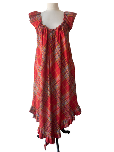 Vintage Barbara Winters for Periphery Ruffly Red Plaid Dress
