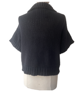 Cordera Black Chunky Knit Short Sleeve Sweater