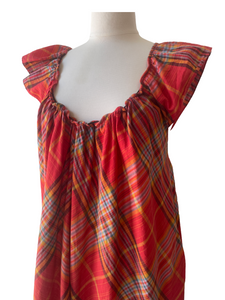 Vintage Barbara Winters for Periphery Ruffly Red Plaid Dress