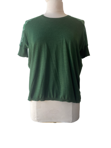 Valentino Green Lacy Cashmere Sweater