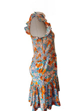 Sea New York Orange and Aqua Print Dress