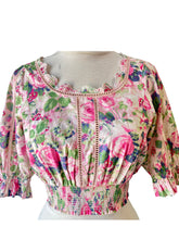 LoveShackFancy Pink Rose Floral Open Back Top