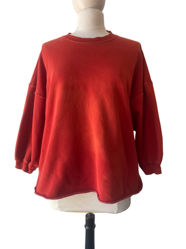 Rachel Comey Red Orange Distressed Sweatshirt