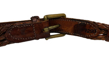 Brown Triple Braided Leather Belt