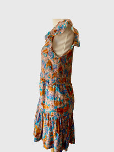 Sea New York Orange and Aqua Print Dress