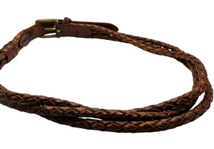 Brown Triple Braided Leather Belt