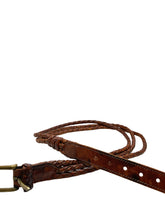 Brown Triple Braided Leather Belt