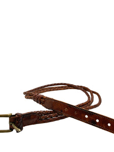 Brown Triple Braided Leather Belt