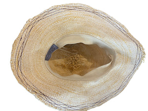 Lola Hats Woven Straw Fedora with Maroon Band
