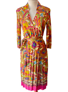 Dolce & Gabbana Pink Paisley Wrap Dress