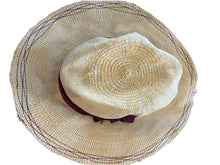 Lola Hats Woven Straw Fedora with Maroon Band