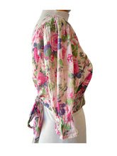 LoveShackFancy Pink Rose Floral Open Back Top