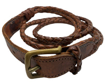 Brown Triple Braided Leather Belt