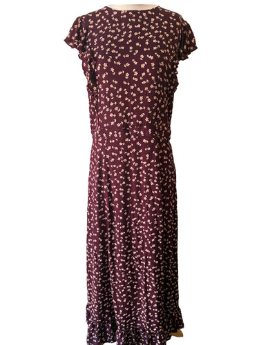 Christy Dawn Maroon Floral Maxi Dress