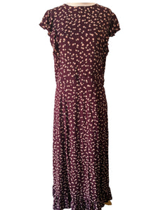 Christy Dawn Maroon Floral Maxi Dress