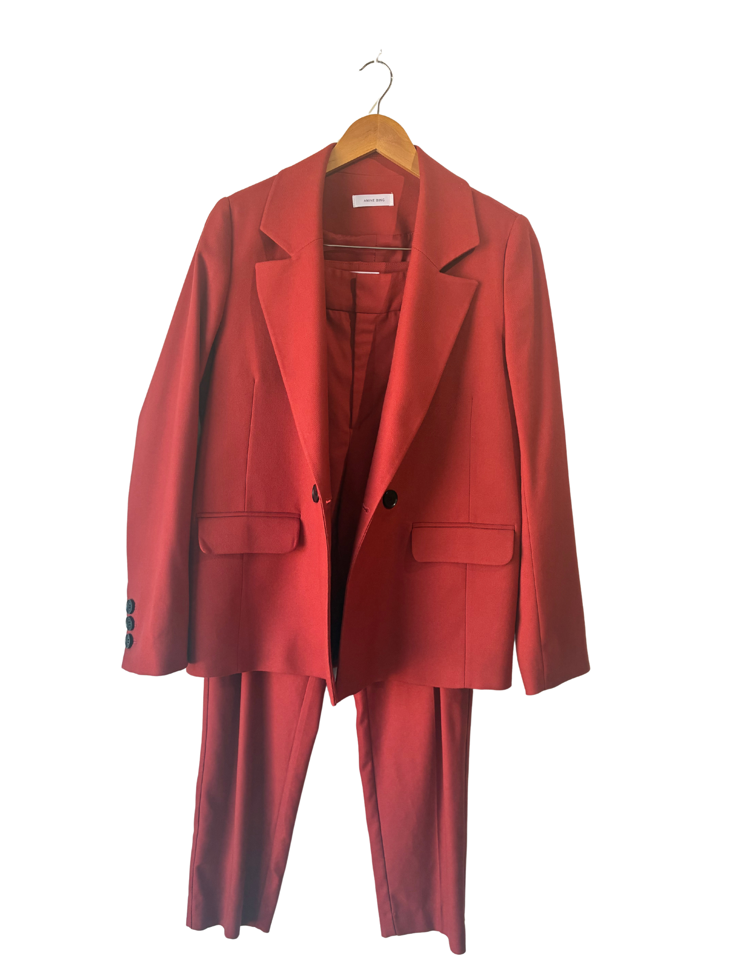 Anine Bing Red Pants Suit - The Curatorial Dept.