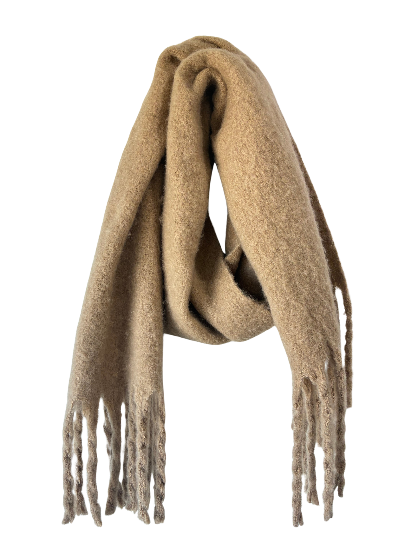 Tan Chunky Cashmere Scarf - The Curatorial Dept.