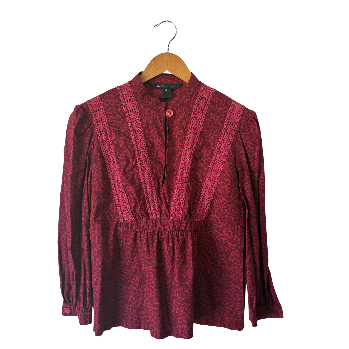 Marc Jacobs Maroon Floral Top - The Curatorial Dept.