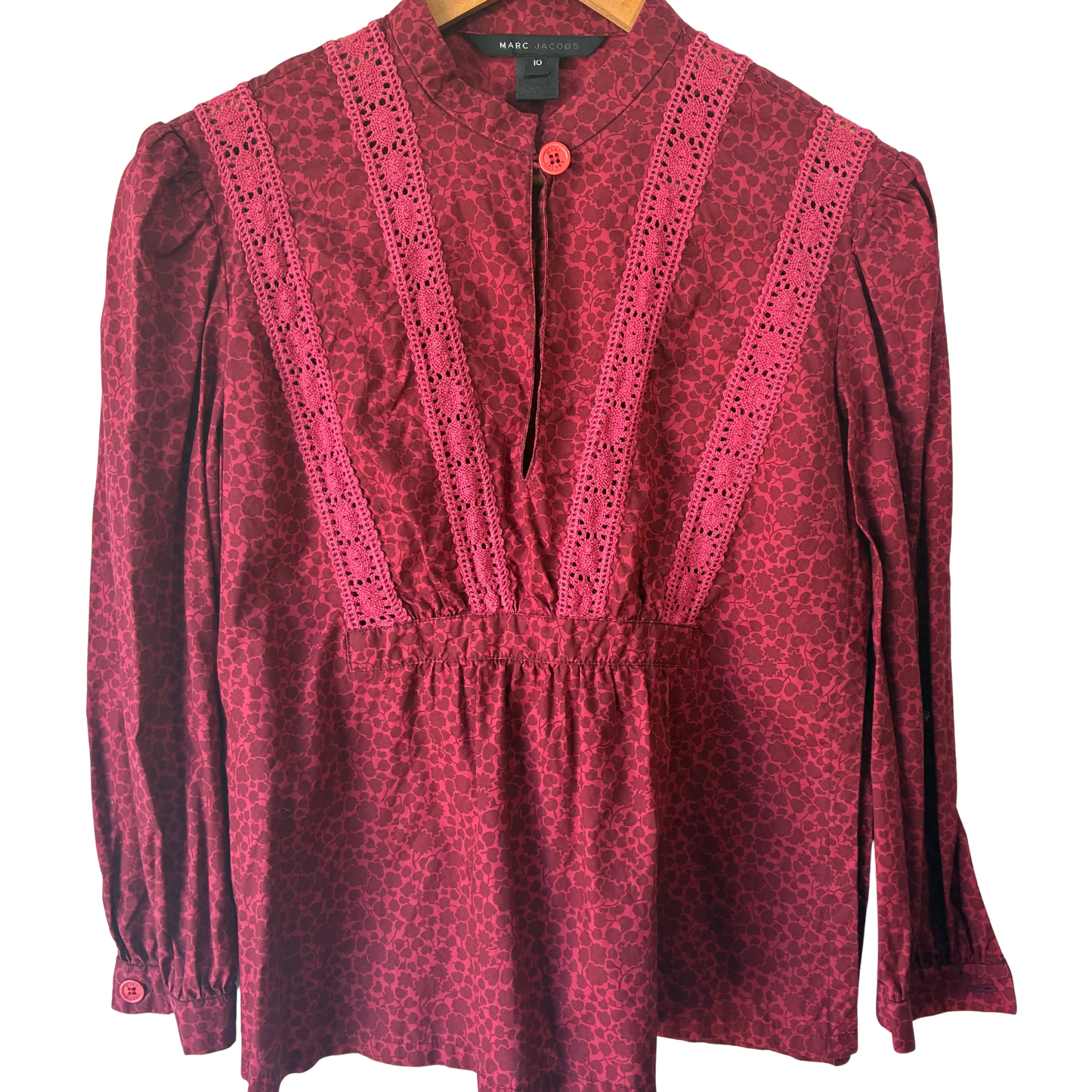 Marc Jacobs Maroon Floral Top - The Curatorial Dept.