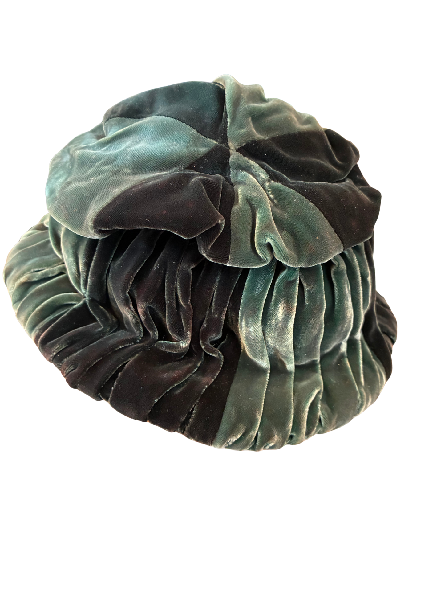 Vintage Mr. Stanley Green Velvet Cloche Hat - The Curatorial Dept.