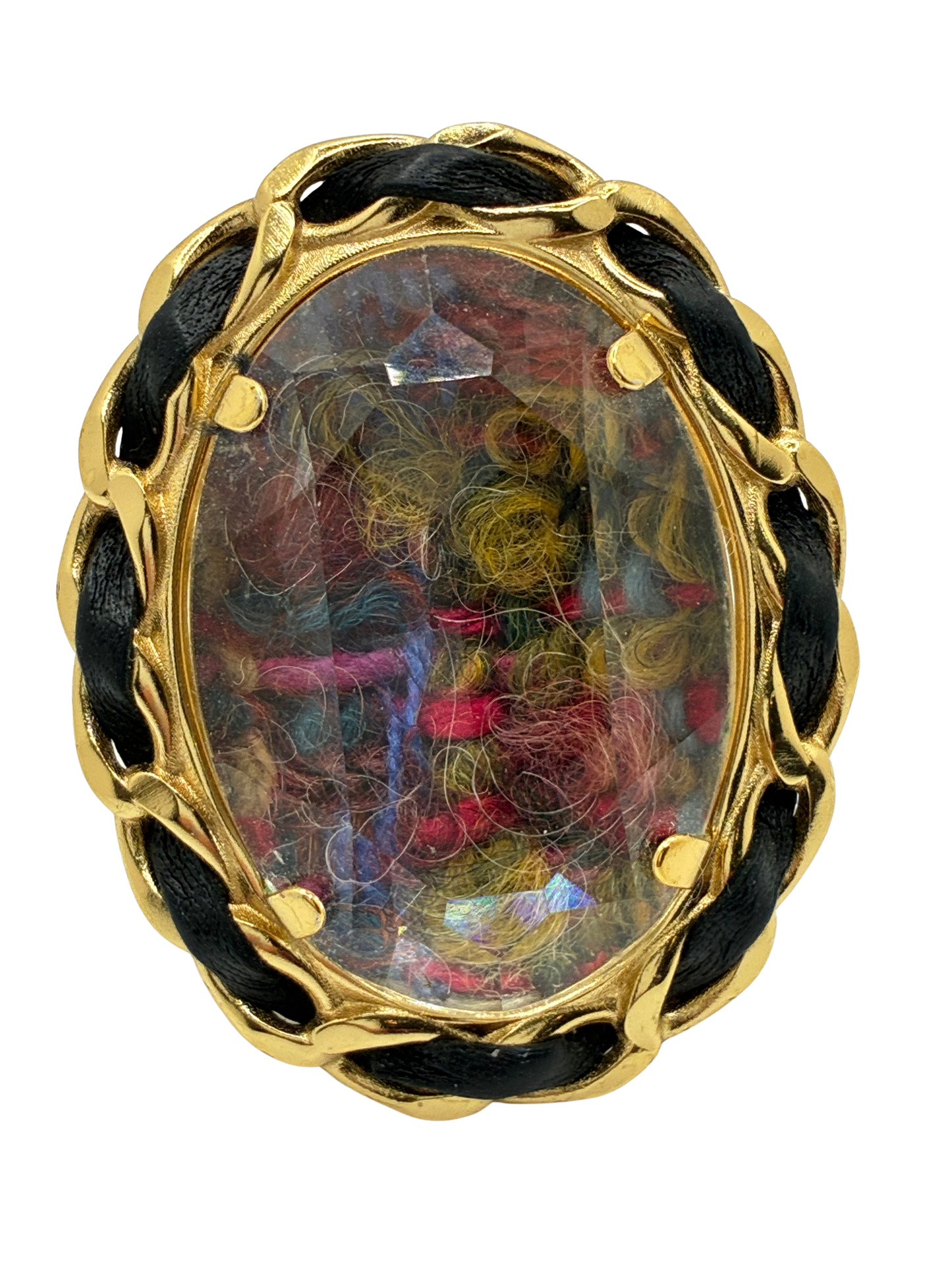 CHANEL Tweed Cocktail Ring - The Curatorial Dept.