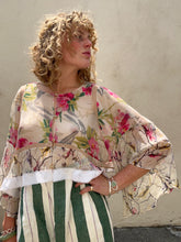 Elizabeth and James Cream and Pink Floral Silk Jacket Top