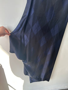 Vintage Issey Miyake Navy Argyle Silk Dress