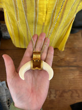 Vintage Gold Chain Tusk Necklace