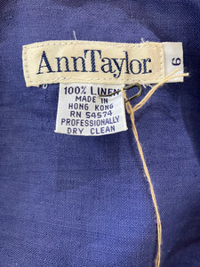 Vintage Ann Taylor 80's Periwinkle Linen Dress